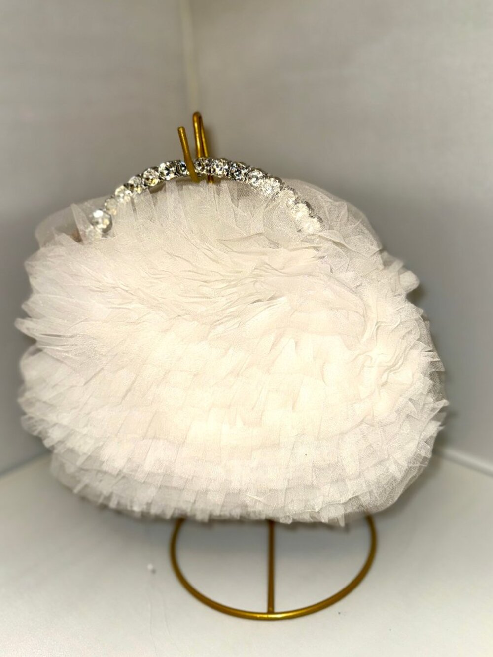 Jewel Badgley Mischka "Jazzie" Layered Tulle Pouch Clutch